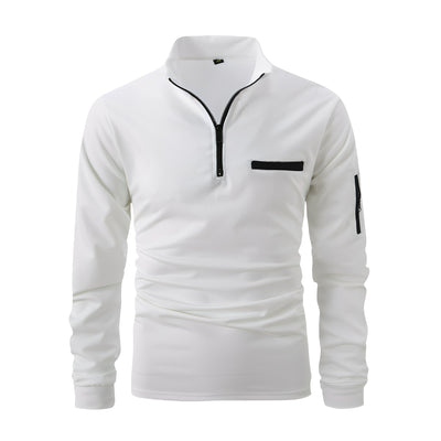 Lucian - Camisa casual con cremallera y bolsillo para hombres