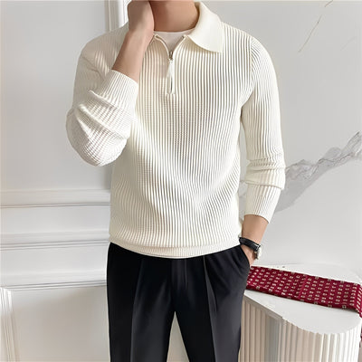 Justin - Elegante suéter de punto con cremallera para hombres