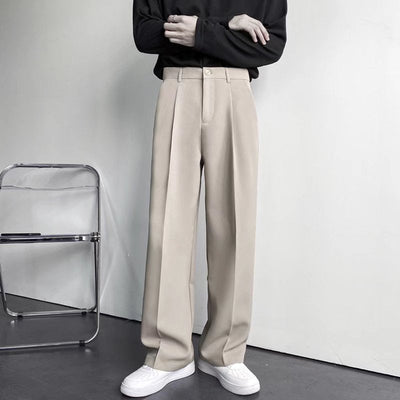 Caleb - Pantalón elegante, holgadamente ajustado, recto para hombres