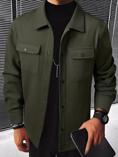 Francis - Chaqueta casual de cuadros con bolsillos para hombres
