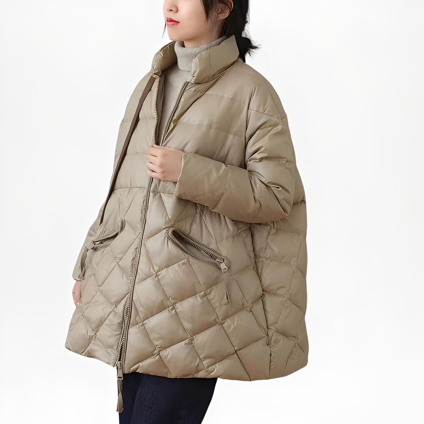 Emily - Chaqueta de plumas caliente con bolsillos con cremallera para mujeres