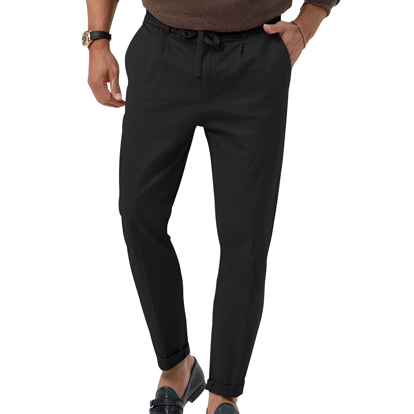 Karson - Pantalón de traje formal recto para hombres