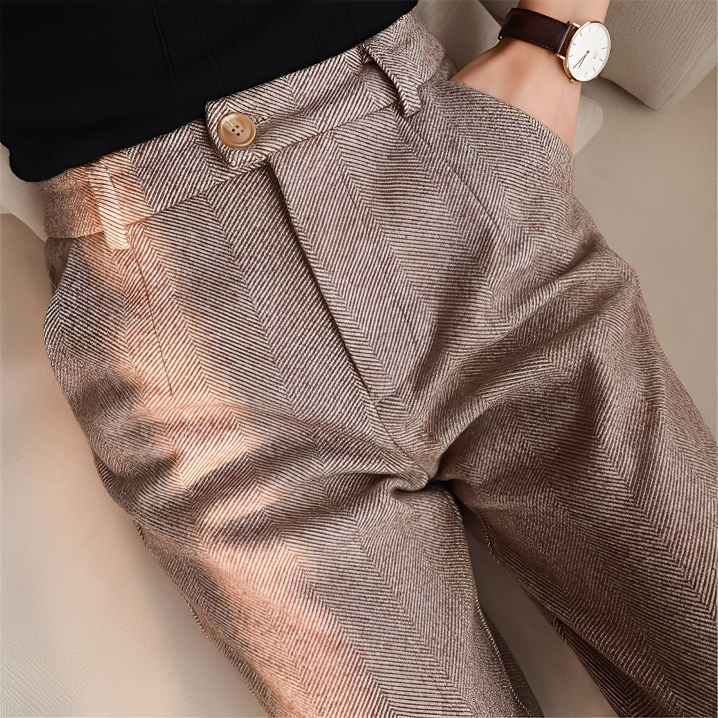 Rachelle - Pantalones formales de talle alto para mujer