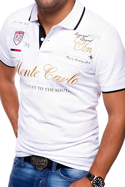 Brent - Camiseta polo casual con imagen para hombres