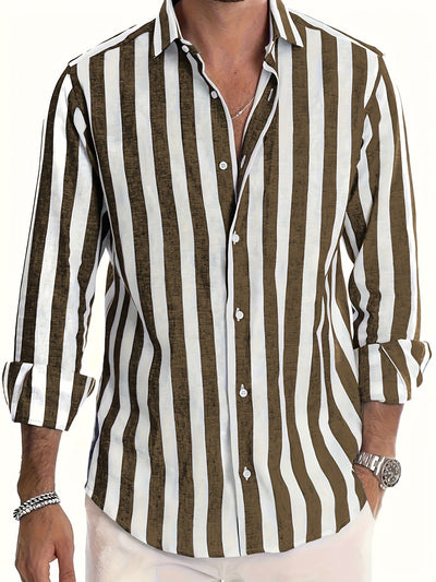 Harold - Camisa de Manga Larga a Rayas Modernas