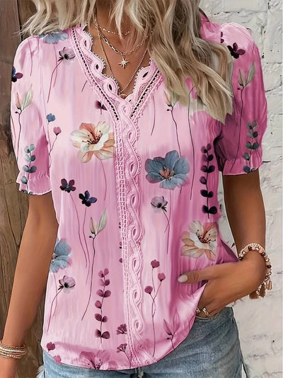 Ava - Blusa de Primavera con Escote en V y Comodidad Ligera