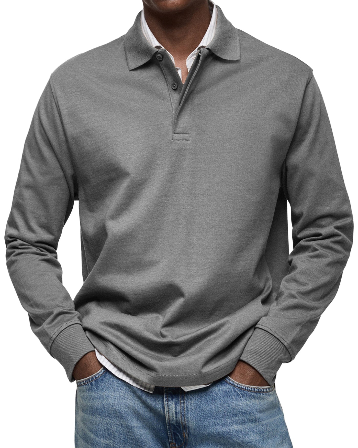Dewey - Camisa Polo de Manga Larga para Hombres