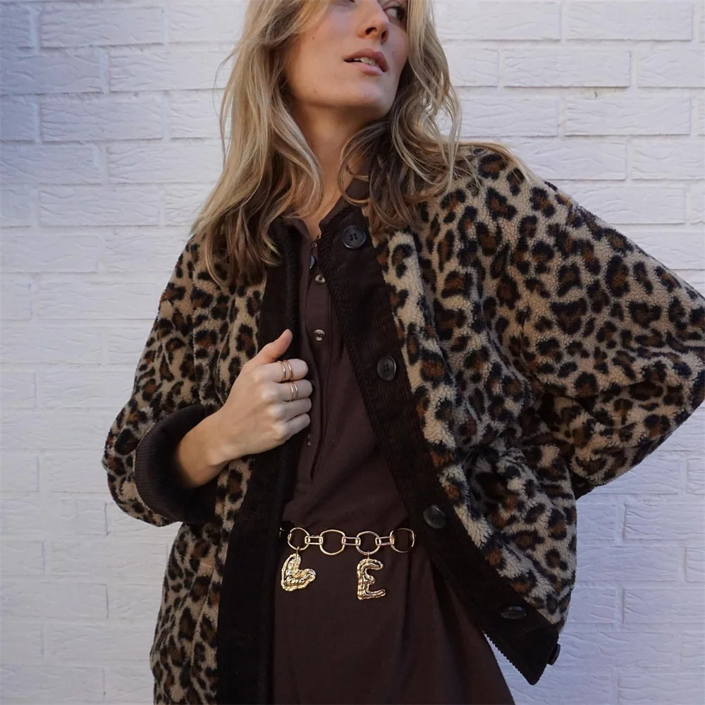 Mia - Chaqueta con estampado de leopardo para mujer