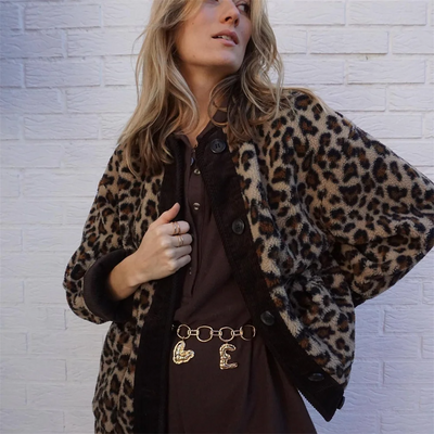 Mia - Chaqueta con estampado de leopardo para mujer