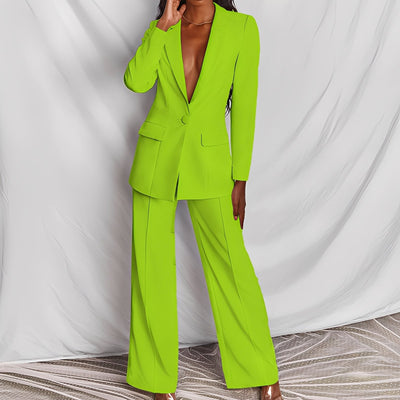 Darcey - Conjunto de blazer y pantalón casual y formal para mujeres