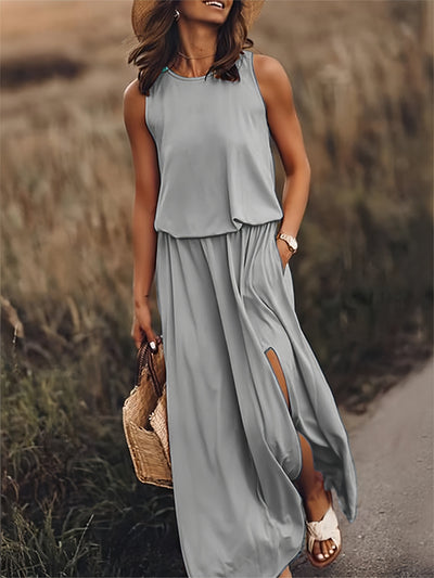 Edna - Maxivestido boho de modal con estilo elegante
