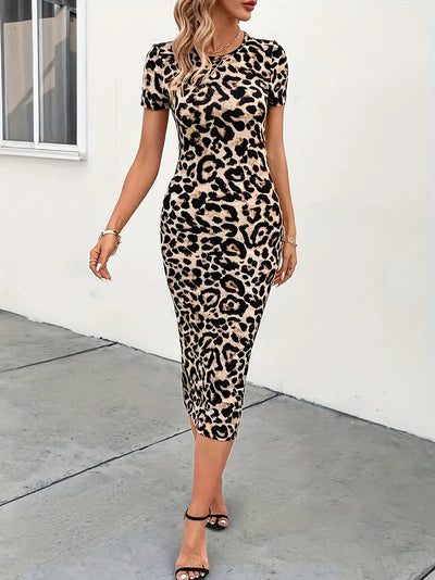 Mylene - Vestido Elegante y Audaz con Estampado de Leopardo
