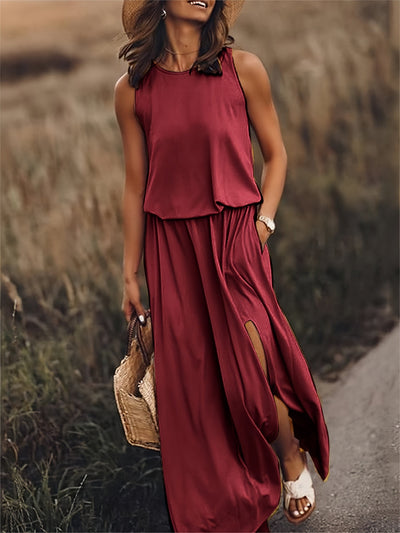 Edna - Maxivestido boho de modal con estilo elegante