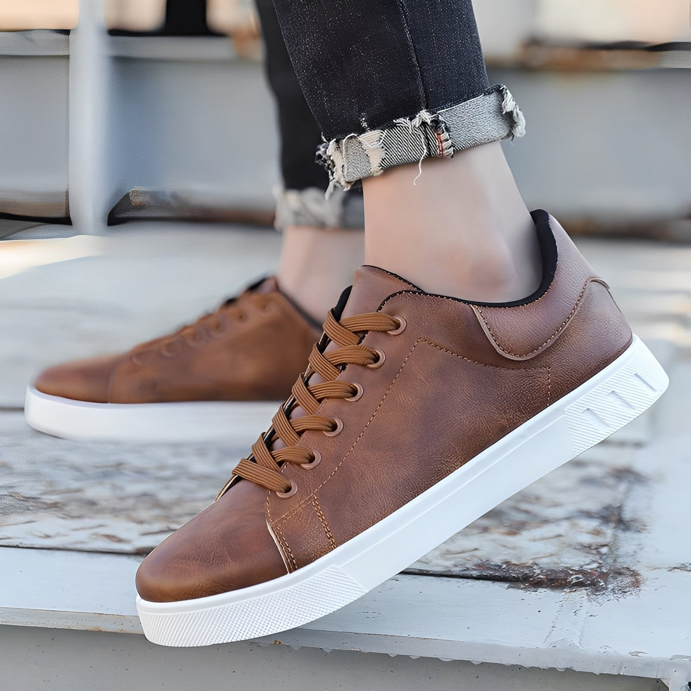 Jerome - Moderno zapatos planos de cuero para hombres