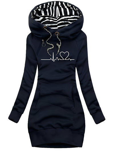 Roxanne - Vestido de punto casual con capucha para mujeres