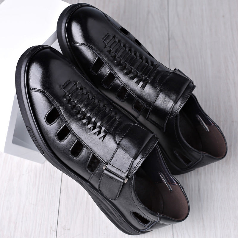 Nelson - Sandalias formales de cuero calado para hombres