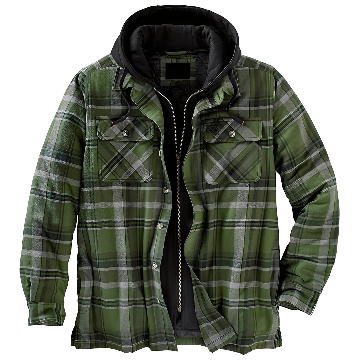 Denzil - Chaqueta de franela casual con cuadros para hombres