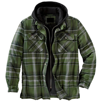 Denzil - Chaqueta de franela casual con cuadros para hombres