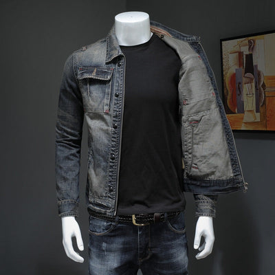 Lennon - Clásica chaqueta de jeans holgada para hombres