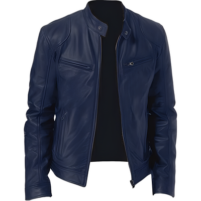 Crawford - Chaqueta de cuero ajustada y casual para hombres