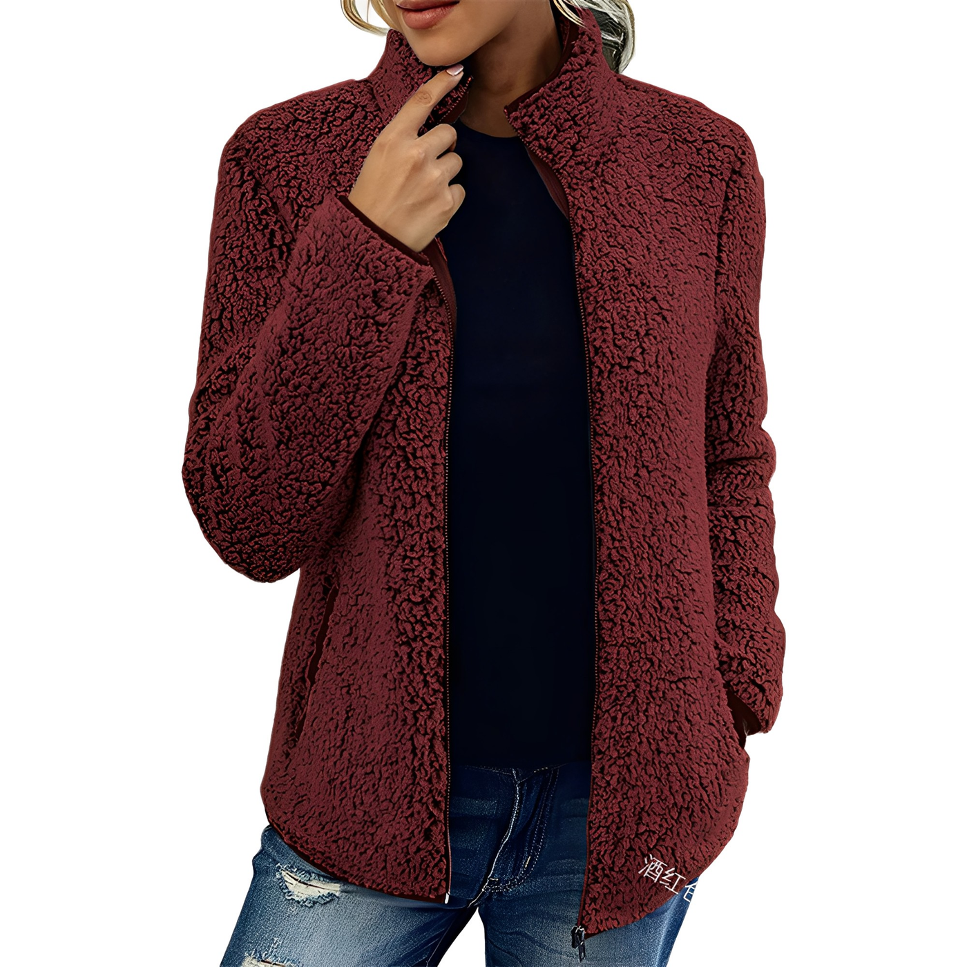 Alethea - Elegante abrigo de terciopelo polar para mujer