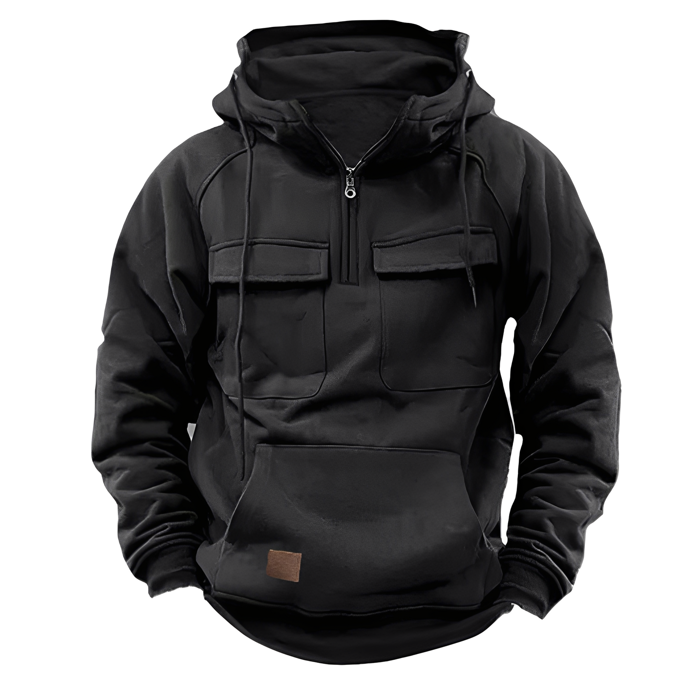 Malcom - Clásico Hoodie con varios bolsillos para hombres