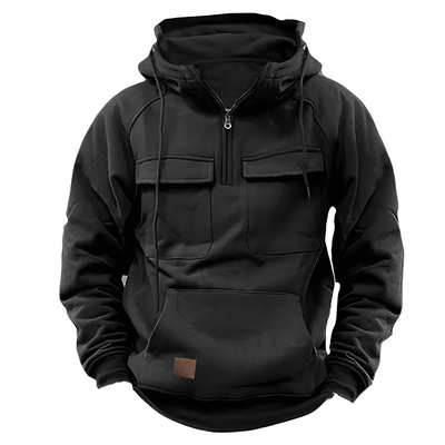 Malcom - Clásico Hoodie con varios bolsillos para hombres