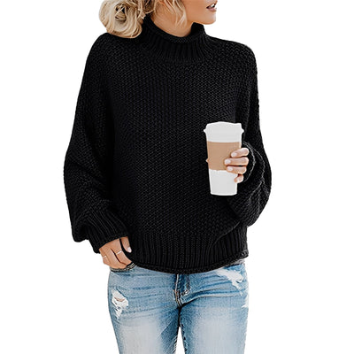 Evalyn - Jersey de punto casual con cuello alto para mujer