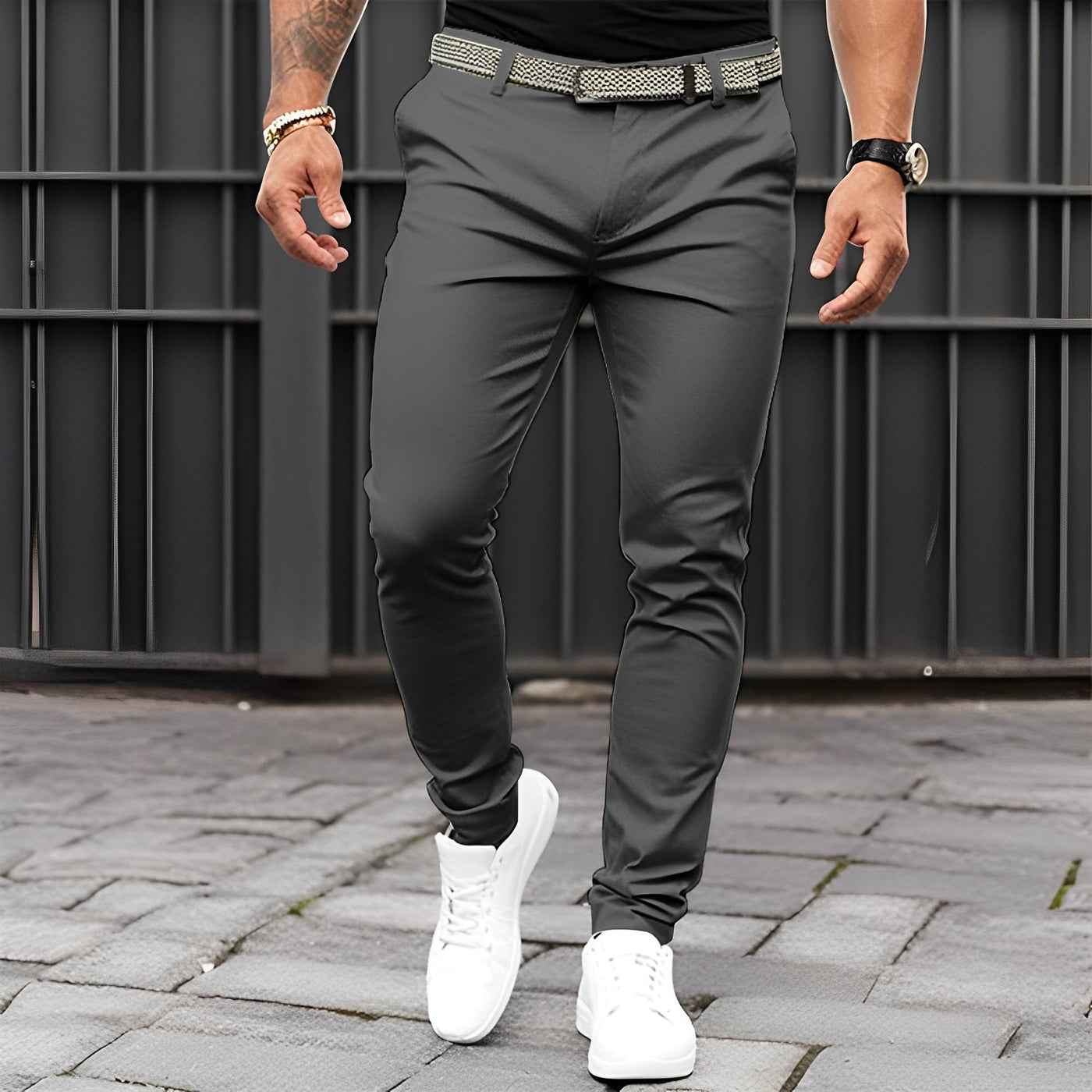Jaron - Elegante, casual pantalón Slim-Fit para hombres