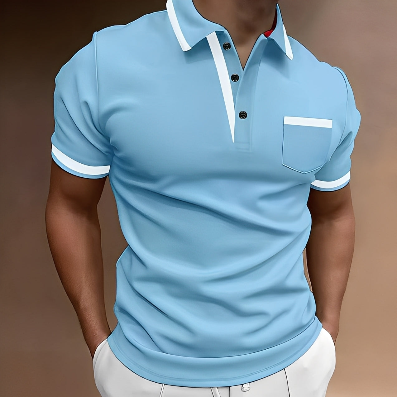 Alijah - Elegante, ajustada camiseta polo para hombres