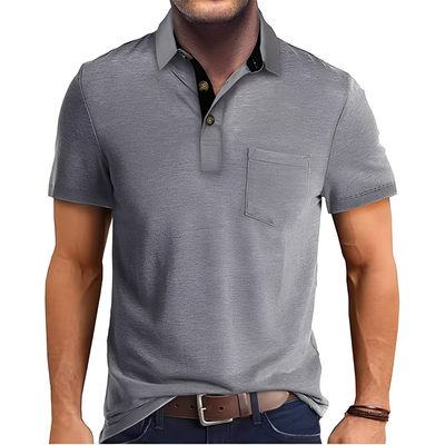 Abner - Polo retro con mangas cortas para hombres