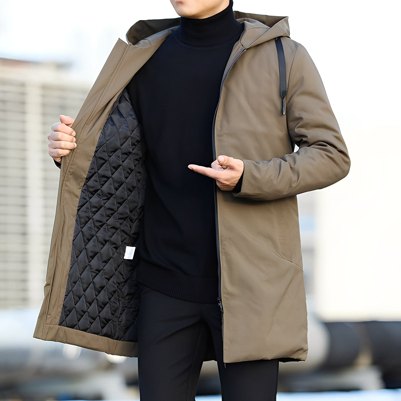 Lucas - Casual, gruesa, impermeable chaqueta con capucha para hombres