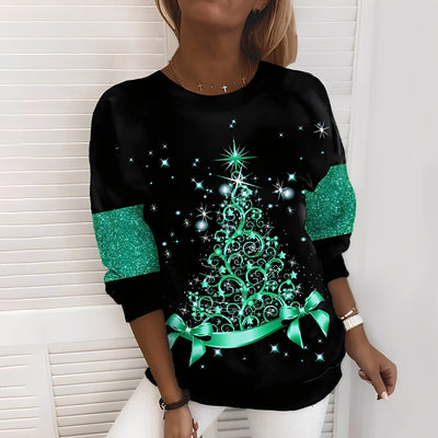 Elizabeth - Jersey festivo con motivo de árbol para mujeres