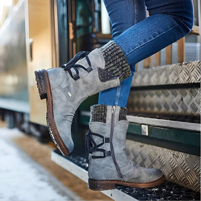 Sharalyn - Cómodas botas de invierno para mujeres a media pantorrilla