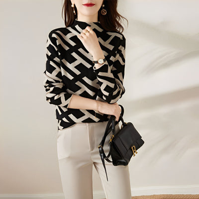 Eleanor - Elegante jersey de manga larga con estampado para mujer