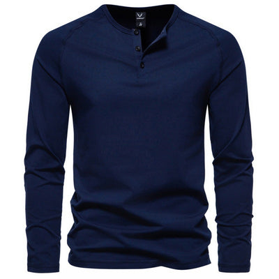 Malcom - Camisa de manga larga sencilla y casual para hombres