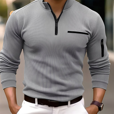 Donovan - Elegante suéter rayado con bolsillos para hombres