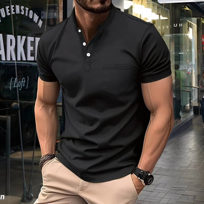 Darwin - Casual, sencillo Poloshirt con cuello medio para hombres