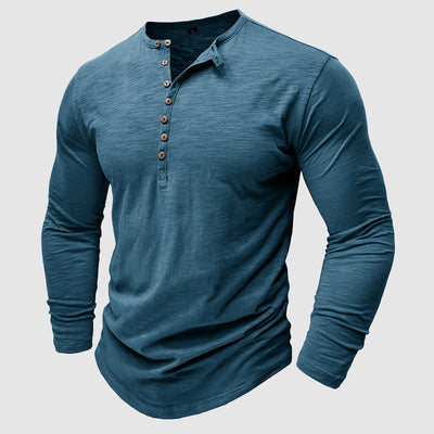 Ansel - Camisa de Algodón Casual con Botones para Hombres