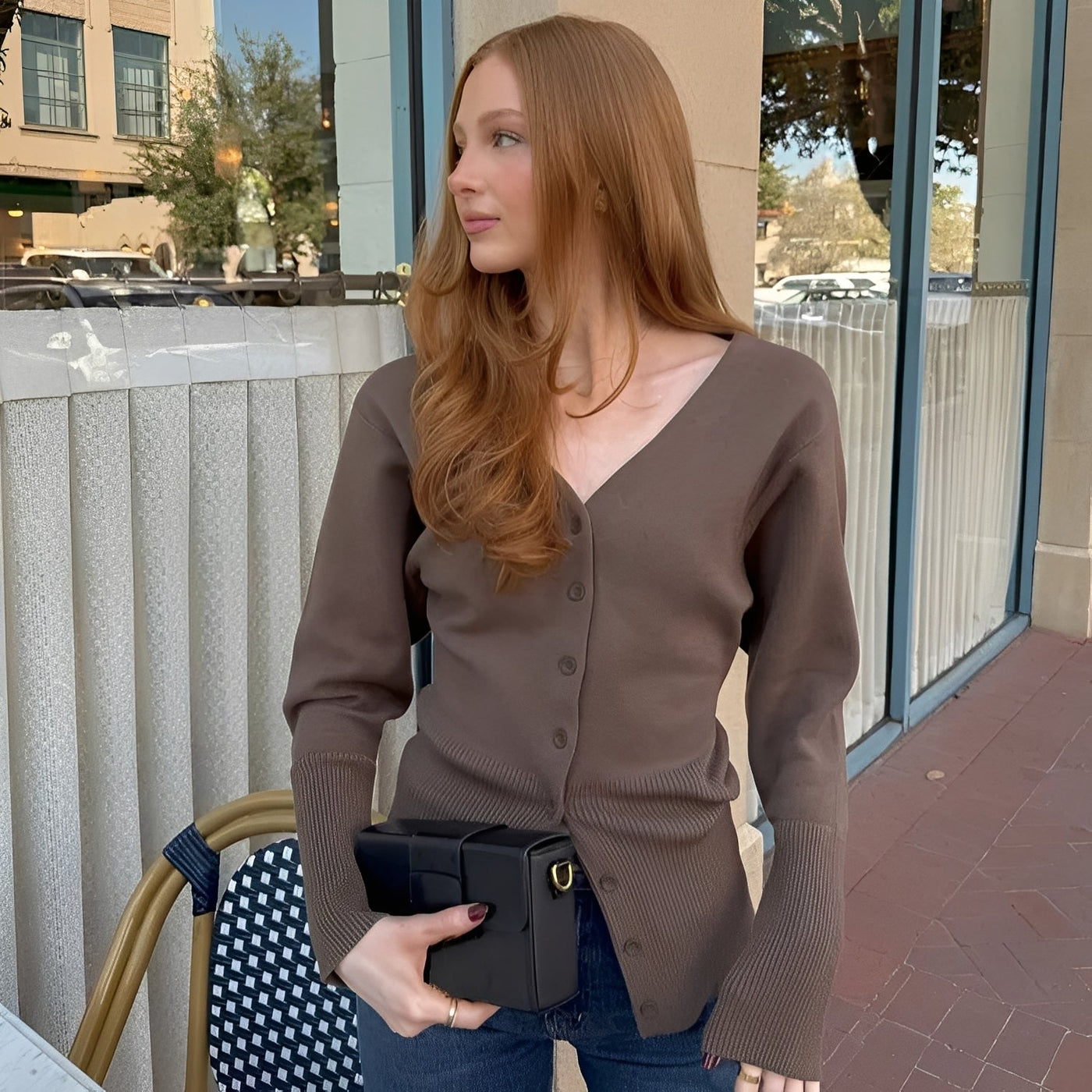 Deziree - Elegante, ajustado Cardigan-Abrigo para Mujeres