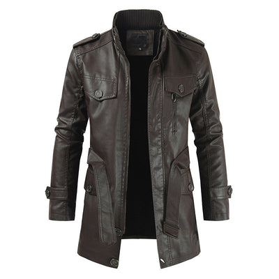 Howard - Abrigo de Cuero Retro para Hombres
