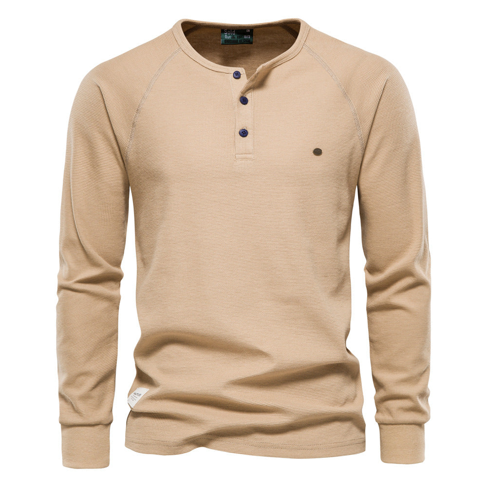 Jacob - Camisa Casual de Manga Larga de Waffle para Hombres