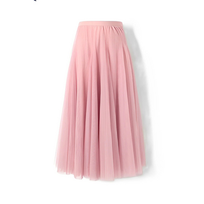 Kelly - Falda midi casual de malla plisada para mujer