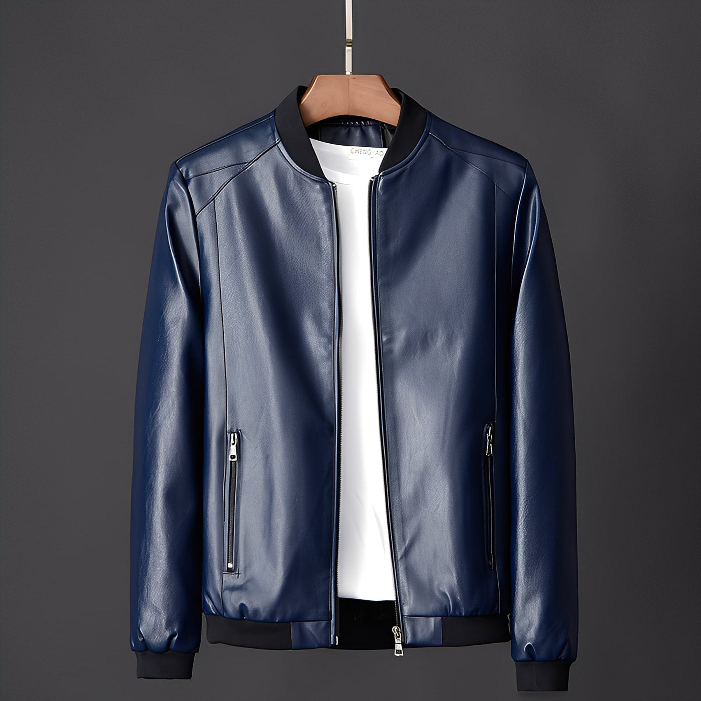 Jeremy - Elegante chaqueta de cuero de motociclista para hombres
