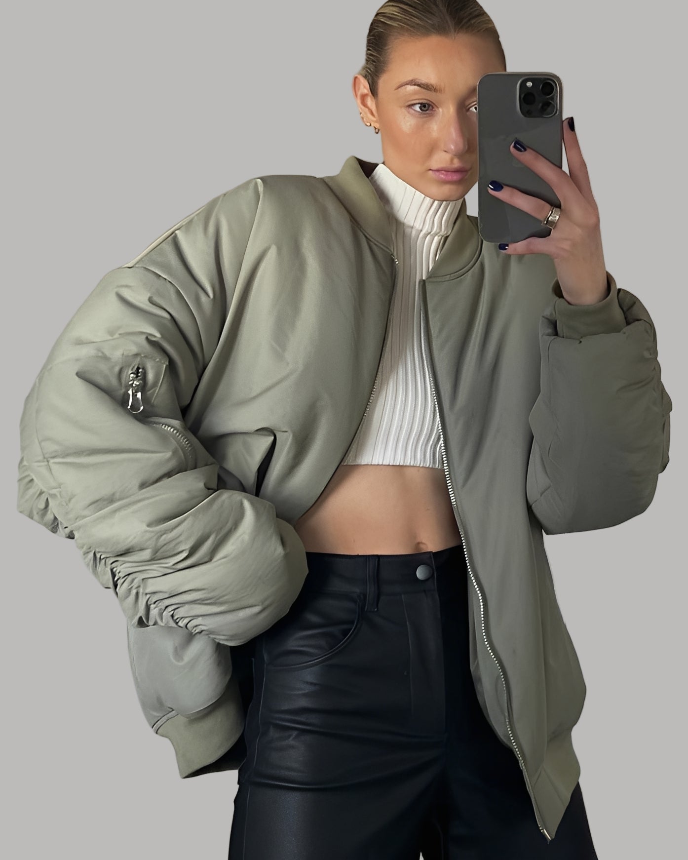 Coleen - Chaqueta bomber oversize casual para mujeres