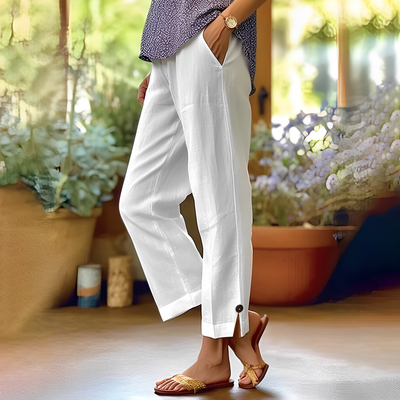 Kassia - Pantalones casuales de verano de lino para mujeres