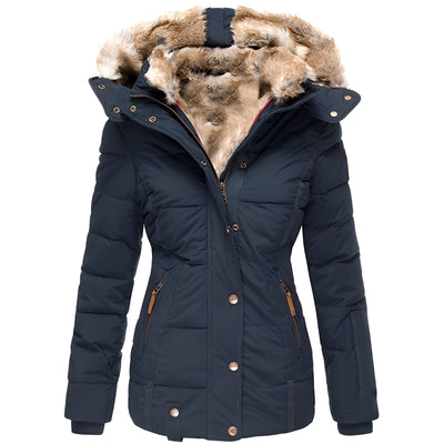 Odelia - Estilosa chaqueta delgada con cuello de pelo para mujeres
