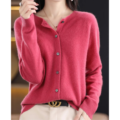 Mariví - Elegante Cardigan Cuello Redondo de Lana