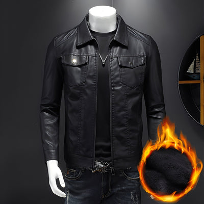 Brycen - Clásica estrecha chaqueta de cuero para hombres