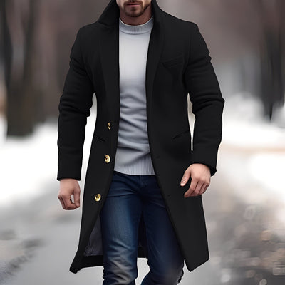 Zackary - Abrigo de lana casual de longitud media para hombres